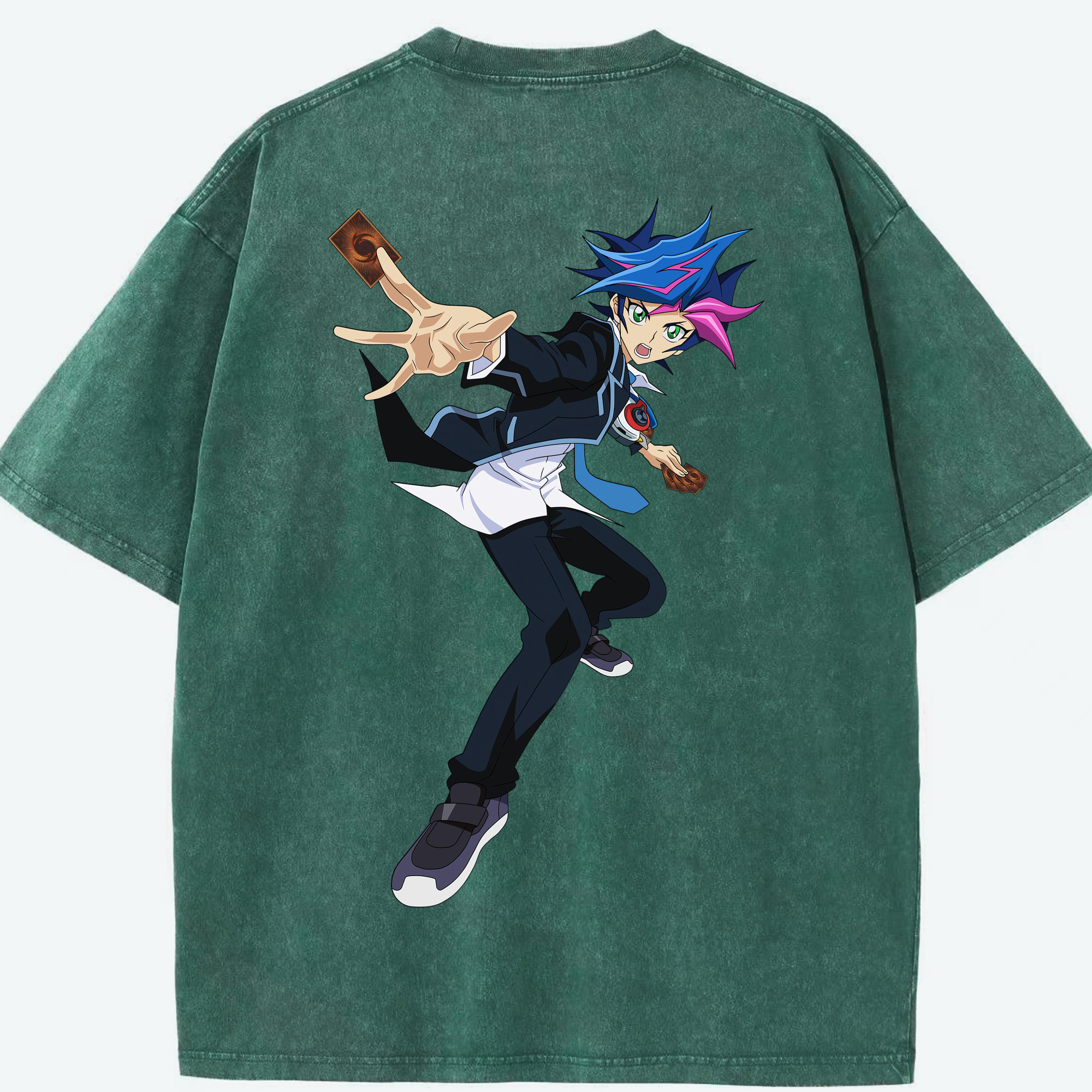 （画像用） 遊☆戯☆王 Yu-Gi-Oh! 綿100% ヴィンテージ風 半袖Tシャツ（背面プリント）